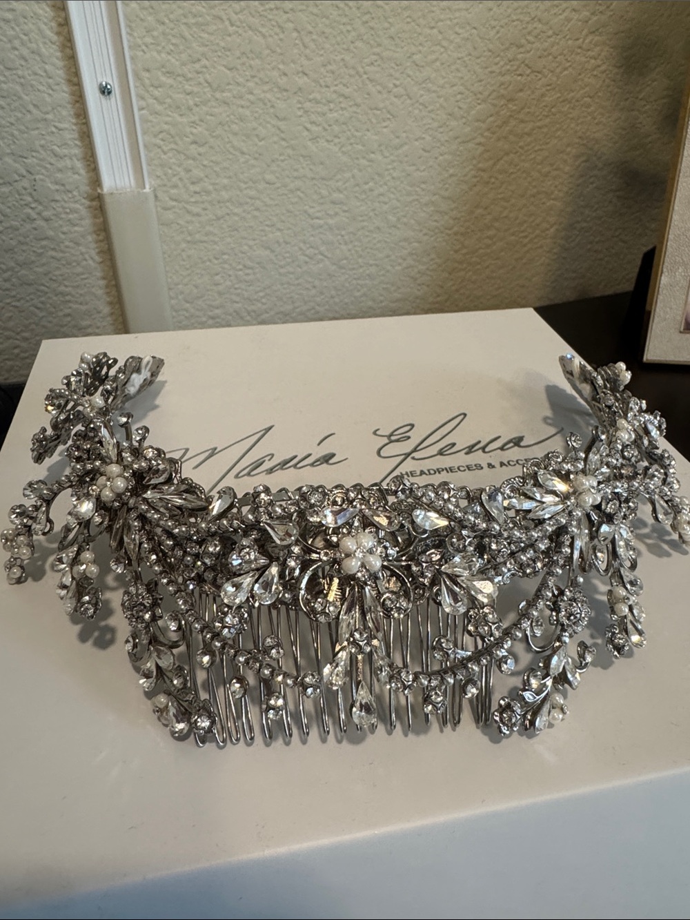 Silver Crystal Bridal Headpiece